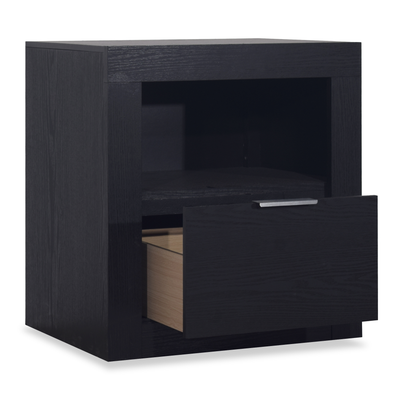 Delta Bedside 1-Drawer Nightstand with Storage Shelf, 22"W x 24"H - Black | Table de nuit Delta de 22 po (l) x 24 po (H) à 1 tiroir avec tablette de rangement - noire