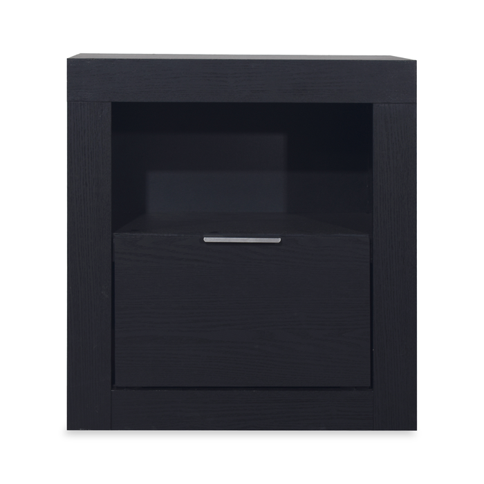 Ensemble de chambre à coucher Delta 6 pièces avec lit, commode, miroir et table de nuit, noir - format très grand lit