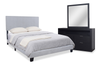 Delta 5pc Bedroom Set with Bed, Dresser & Mirror, Black - Queen Size | Ensemble de chambre à coucher Delta 5 pièces avec lit, commode et miroir, noir - format grand lit