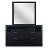 Delta 5pc Bedroom Set with Bed, Dresser & Mirror, Black - Queen Size | Ensemble de chambre à coucher Delta 5 pièces avec lit, commode et miroir, noir - format grand lit