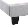 Delta Upholstered Bed in Grey Polyester Fabric - King Size | Lit rembourré Delta en tissu de polyester gris - format très grand lit