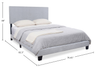 Delta Upholstered Bed in Grey Polyester Fabric - King Size | Lit rembourré Delta en tissu de polyester gris - format très grand lit