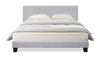 Delta Upholstered Bed in Grey Polyester Fabric - King Size | Lit rembourré Delta en tissu de polyester gris - format très grand lit