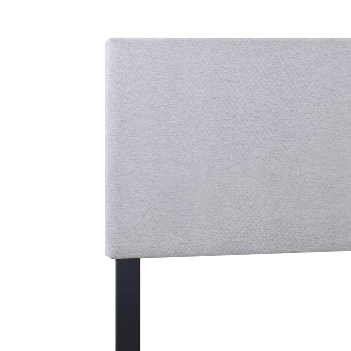 Lit rembourré Delta en tissu de polyester gris - format grand lit