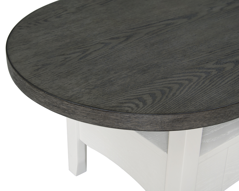 Table à café ovale moderne Dena de 47 po - gris tourterelle