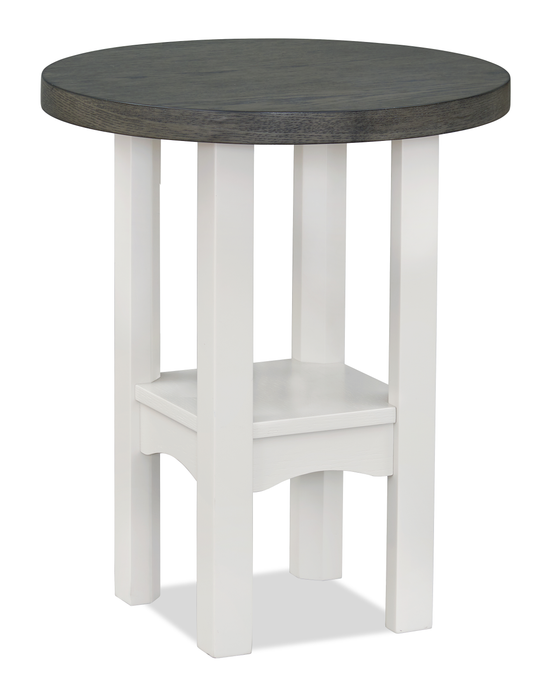 Table de bout ronde moderne Dena de 20 po - gris tourterelle