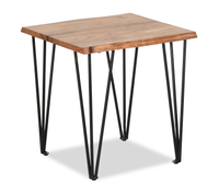 Table de bout industrielle Dillon de 22 po avec pattes de style épingle en fer - acacia naturel