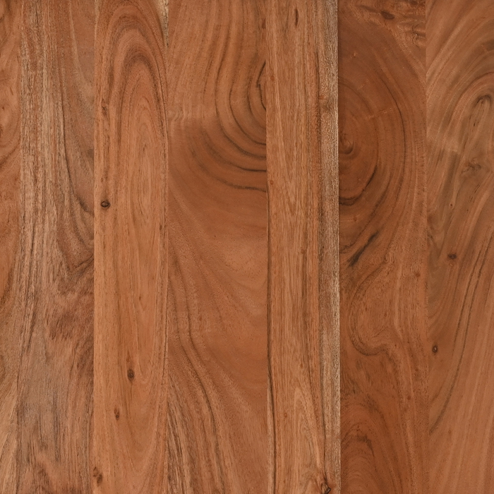 Table de bout industrielle Dillon de 22 po avec pattes de style épingle en fer - acacia naturel