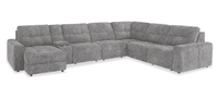  Sofa sectionnel modulaire à coulissement électrique de gauche Elevate de Scott Living 7 pièces en tissu de chenille avec rangement - gris