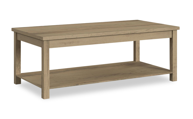 Ensemble de 3 tables contemporaines Eleanor de 48 po, table à café et 2 tables de bout - brun