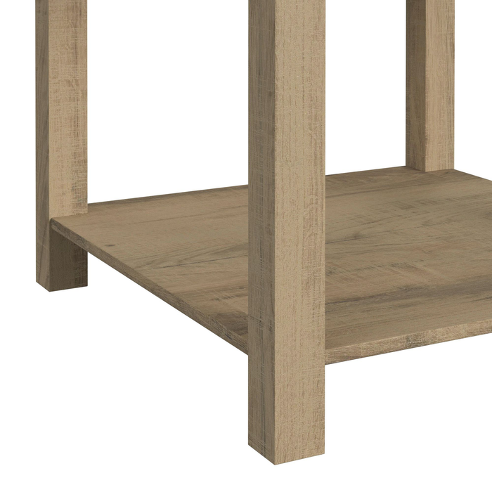 Ensemble de 3 tables contemporaines Eleanor de 48 po, table à café et 2 tables de bout - brun