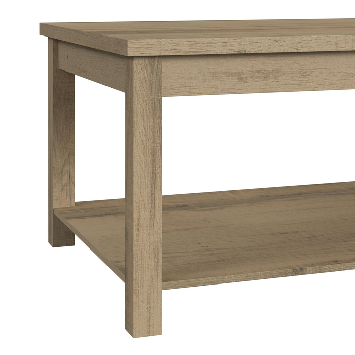 Ensemble de 3 tables contemporaines Eleanor de 48 po, table à café et 2 tables de bout - brun