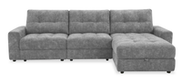 Sofa sectionnel modulaire à coulissement électrique de droite Elevate de Scott Living 3 pièces en tissu de chenille - gris