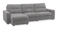 Sofa sectionnel modulaire à coulissement et inclinaison électriques de gauche Elevate de Scott Living 3 pièces en tissu de chenille - gris