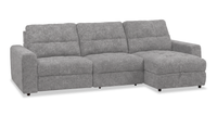 Sofa sectionnel modulaire à coulissement et inclinaison électriques de droite Elevate de Scott Living 3 pièces en tissu de chenille - gris