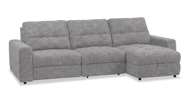 Sofa sectionnel modulaire à coulissement et inclinaison électriques de droite Elevate de Scott Living 3 pièces en tissu de chenille - gris