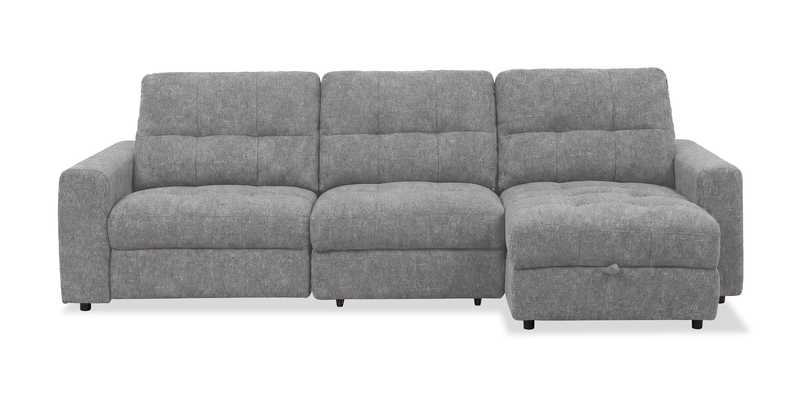 Sofa sectionnel modulaire à coulissement et inclinaison électriques de droite Elevate de Scott Living 3 pièces en tissu de chenille - gris