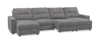 Scott Living Elevate Modular 4-Piece Chenille Fabric Power Sliding Sectional with Two Storage Chaises - Grey | Sofa sectionnel modulaire à coulissement électrique Elevate de Scott Living 4 pièces en chenille avec 2 fauteuils longs de rangement - gris