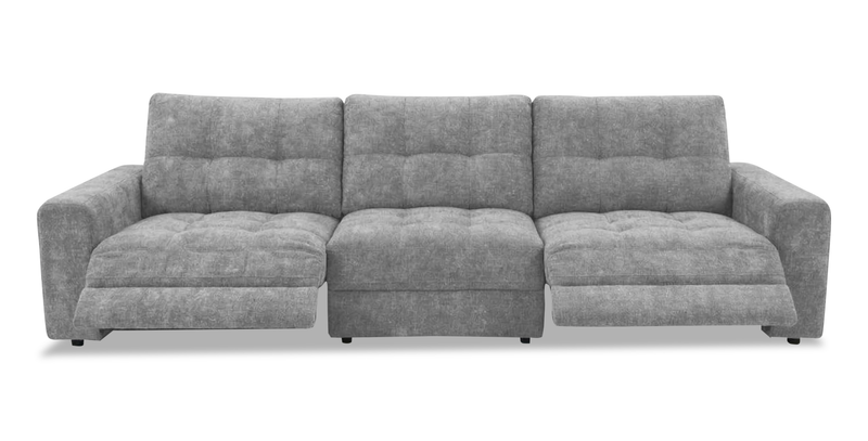 Sofa modulaire à inclinaison électrique Elevate de Scott Living de 115 po en tissu de chenille - gris