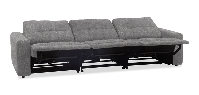 Sofa modulaire à inclinaison électrique Elevate de Scott Living de 115 po en tissu de chenille - gris