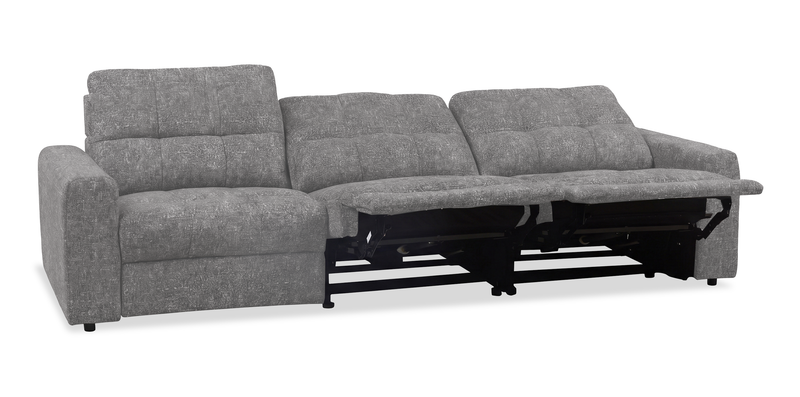Sofa modulaire à inclinaison électrique Elevate de Scott Living de 115 po en tissu de chenille - gris