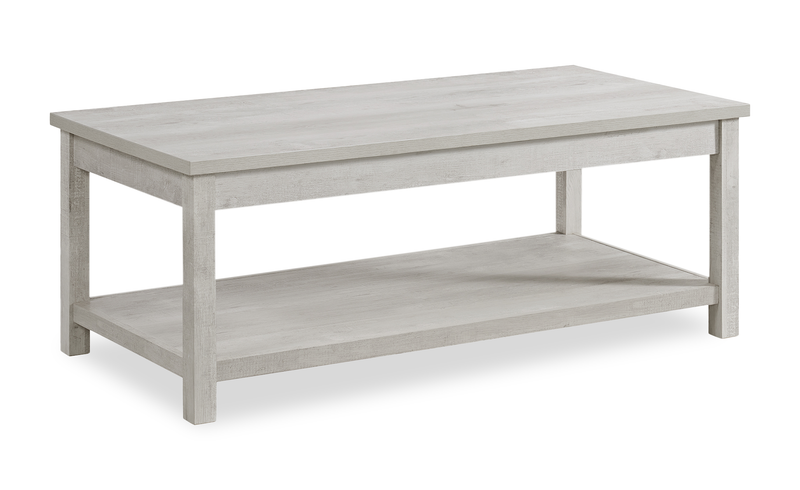 Ensemble de 3 tables contemporaines Eleanor de 48 po, table à café et 2 tables de bout - blanc