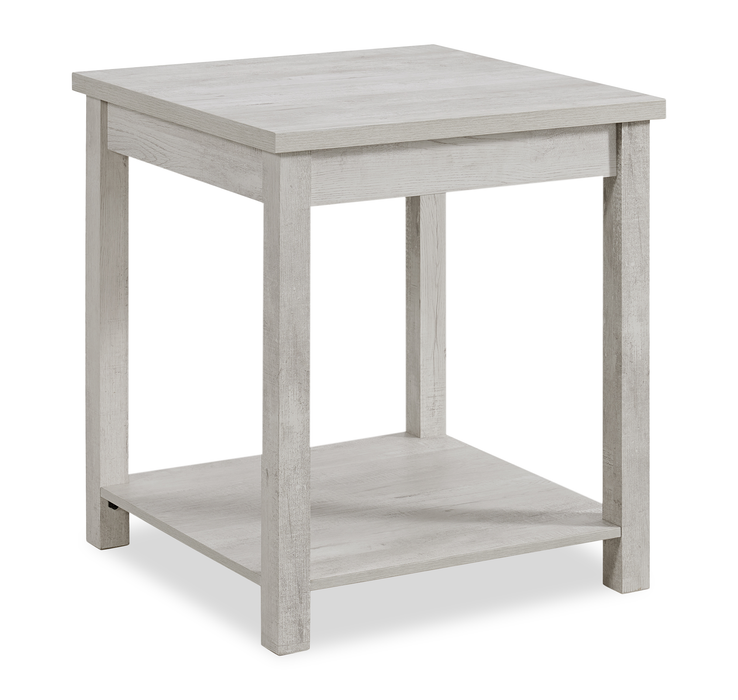 Ensemble de 3 tables contemporaines Eleanor de 48 po, table à café et 2 tables de bout - blanc