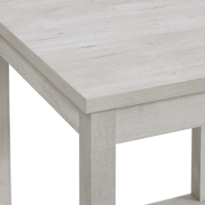 Ensemble de 3 tables contemporaines Eleanor de 48 po, table à café et 2 tables de bout - blanc