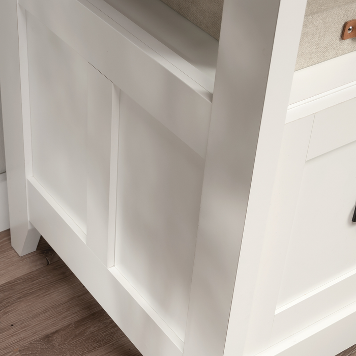 Bureau en forme de L Ellery de 59,06 po avec système de gestion des câbles - blanc doux