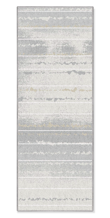 Carpette longue Ellison grise à motif de vague - 3 pi x 7 pi 