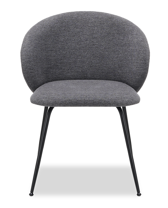 Ensemble de salle à manger Evita 5 pièces en pierre frittée avec table ronde de 41 po à 54 po (L) avec rallonge et 4 chaises grises - gris et noir 