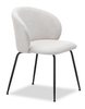Evita Dining Chair with Cushion Fabric Seat & Back, Metal – Beige | Chaise de salle à manger Evita en métal avec coussin de siège et dossier en tissu - beige