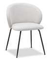 Chaise de salle à manger Evita en métal avec coussin de siège et dossier en tissu - beige