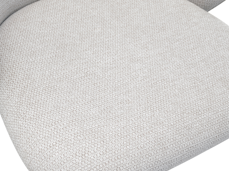 Chaise de salle à manger Evita en métal avec coussin de siège et dossier en tissu - beige