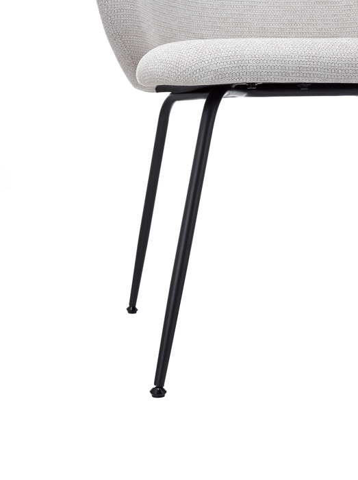 Chaise de salle à manger Evita en métal avec coussin de siège et dossier en tissu - beige