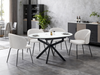 Evita Dining Chair with Cushion Fabric Seat & Back, Metal – Beige | Chaise de salle à manger Evita en métal avec coussin de siège et dossier en tissu - beige