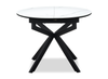 Evita 5pc Dining Set, Table & 4 Beige Chairs, Sintered Stone, 41-54"W Extension - Grey/Black | Ensemble de salle à manger Evita 5 pièces en pierre frittée avec table ronde de 41 po à 54 po (L) avec rallonge et 4 chaises beige - gris et noir