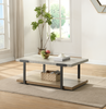 Felicity 44” Rectangular Coffee Table with Shelf and Casters – Grey | Table à café rectangulaire Felicity de 44 po avec tablette et roulettes - grise