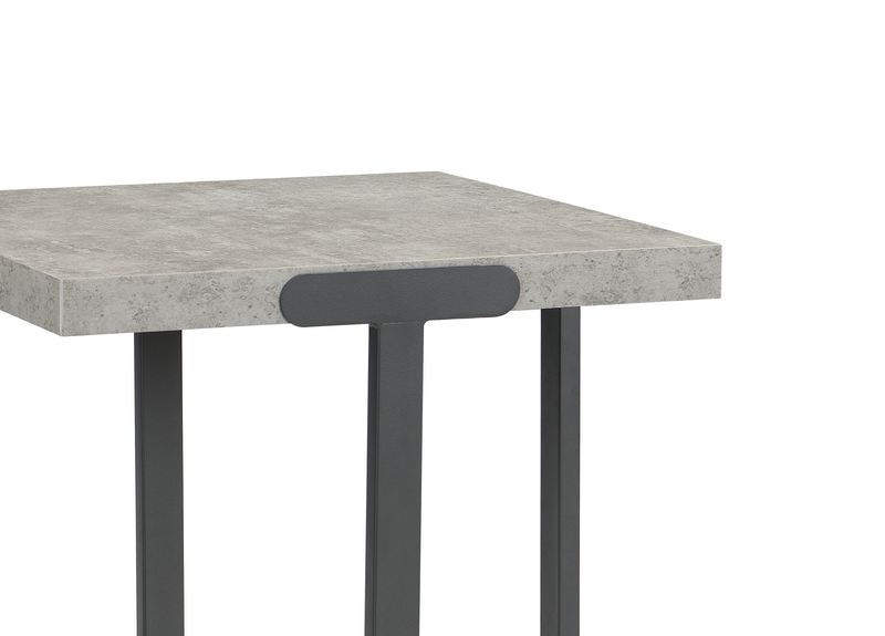 Table de bout carrée Felicity de 22 po avec tablette - grise