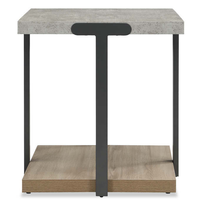 Table de bout carrée Felicity de 22 po avec tablette - grise