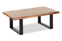  Table à café contemporaine Fletcher de 45 po avec armature en fer - grès brun
