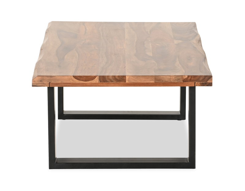 Table à café contemporaine Fletcher de 45 po avec armature en fer - grès brun