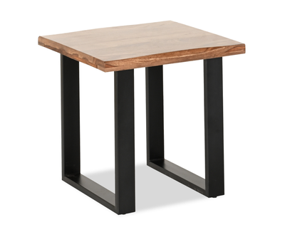 Fletcher 24” Contemporary End Table with Iron Frame - Brownstone | Table de bout contemporaine Fletcher de 24 po avec armature en fer - grès brun