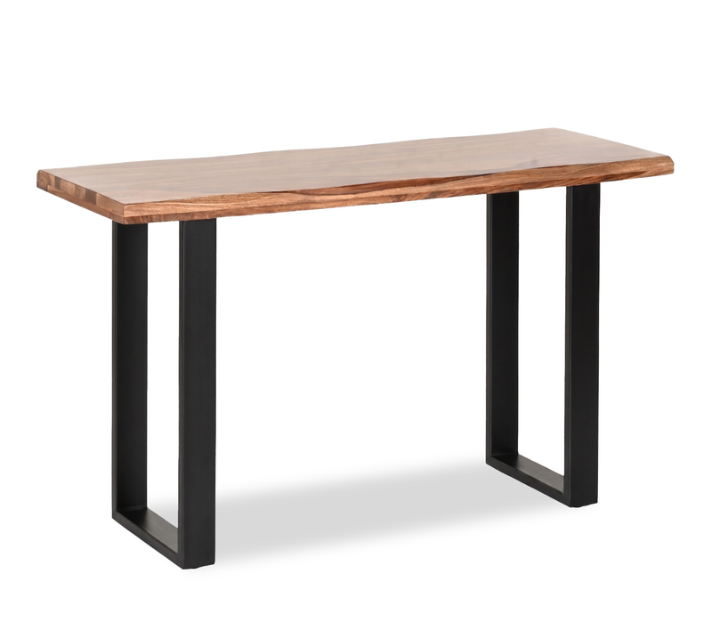 Table de salon contemporaine Fletcher de 51 po avec armature en fer - grès brun