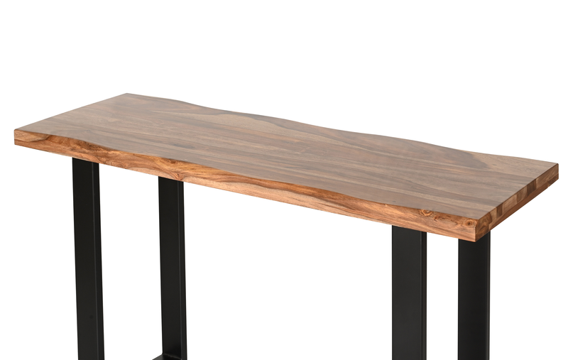 Table de salon contemporaine Fletcher de 51 po avec armature en fer - grès brun