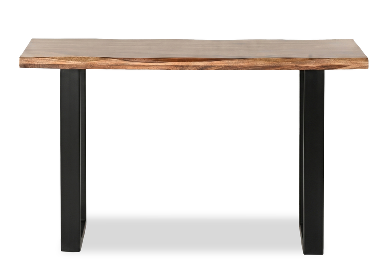 Table de salon contemporaine Fletcher de 51 po avec armature en fer - grès brun