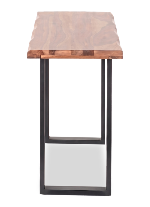 Table de salon contemporaine Fletcher de 51 po avec armature en fer - grès brun