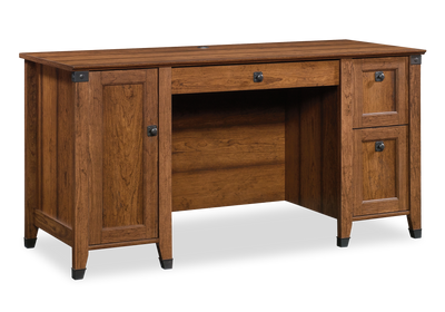 Forge 59.06" Office Desk with 3 Drawers and Cable Management – Washington Cherry | Bureau Forge de 59,06 po à 3 tiroirs avec système de gestion des câbles - cerisier de Washington