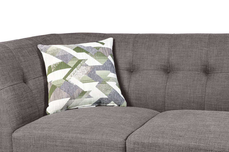 Sofa sectionnel de gauche Freeman de Kort & Co. 2 pièces po en tissu d’apparence lin avec pattes en bois - gris anthracite
