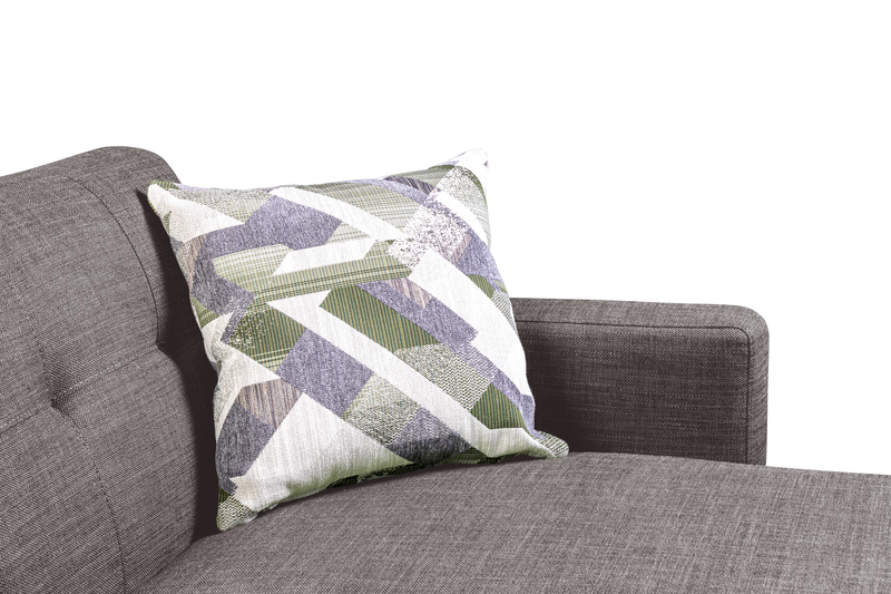 Sofa sectionnel de gauche Freeman de Kort & Co. 2 pièces po en tissu d’apparence lin avec pattes en bois - gris anthracite